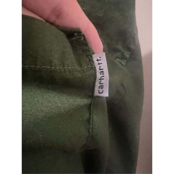Green Carhartt button up men's big and tall shirt - Picture 3 of 5